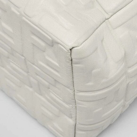 Fendi White Embossed FF Leather Bauletto Piccolo 1974 Bag 8BL141 - Picture 9 of 11